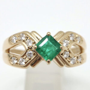 天然エメラルド リング 0.16ct K18