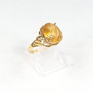 K18 シトリン付リング