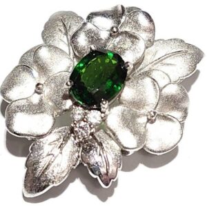 PT900 エメラルド ペンダント ブローチ