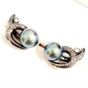 K18WG パール メレダイヤ ピアス