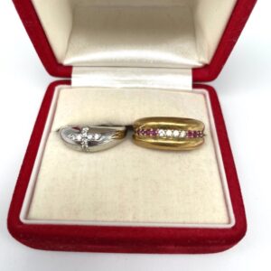 K18 Pt900リング メレダイヤ