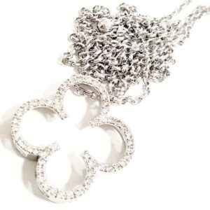 K18WG メレダイヤ付き ネックレス