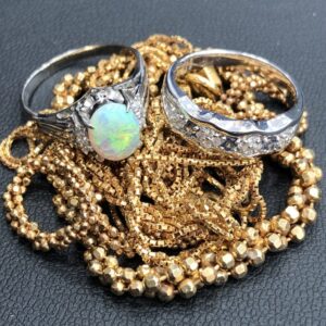 K18ネックレス / Pt900リング メレダイヤ