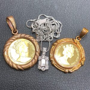 K18 K18WG コイン ネックレス