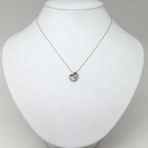 K18WG 天然ダイヤモンドネックレス 0.37ct