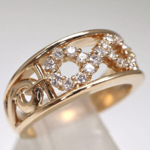 K18/PT900 天然ダイヤモンドリング 0.24ct
