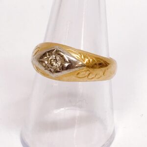 K18/Pt900 0.14ct ダイヤモンドリング