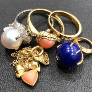 K18リング / Pt900真珠ダイヤモンドリング