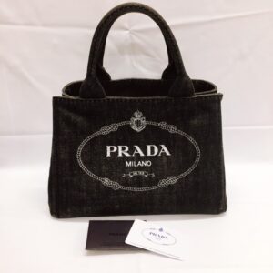 プラダ カナパ デニム ハンドバッグ