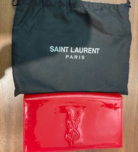 Yves Saint Laurent　イヴサンローラン　クラッチバッグ　ハンドバッグ　レッド　サンローラン　YSL