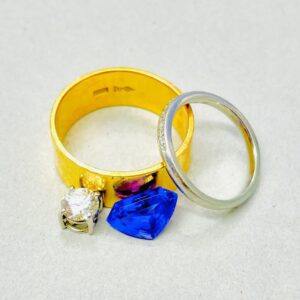 K18 Pt950 ダイヤモンド タンザナイト リング トップ ルース 宝石 おまとめ