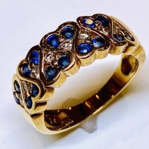 K18サファイア1ct付きリング