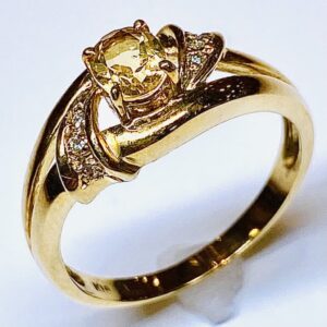 K18 シトリン付きリング