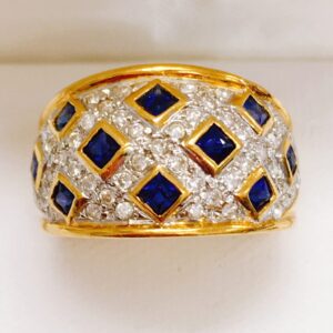 K18 サファイア1.02ct ダイヤ0.53ct リング