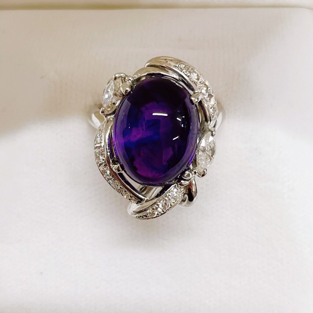 Pt900 アメジスト8ct メレダイヤ付 リングの買取実績 | 買取専門店さすがや