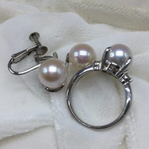 K14WG　リング　イヤリング　パール