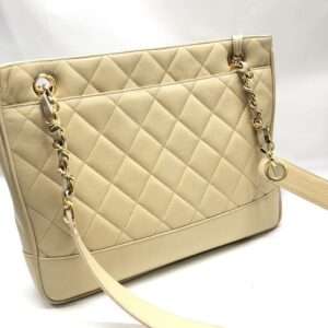CHANEL シャネル　チェーントートバッグ　ベージュ