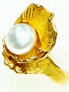 18金　リング　パール