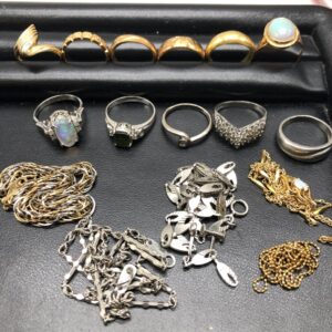 金 プラチナ リング ネックレス