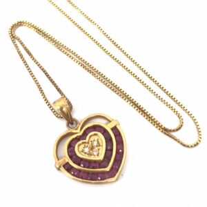 K18 ルビー付 ネックレス