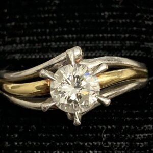 ダイヤモンド リング K18 Pt850 ハーフ コンビ