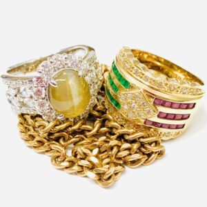 K18 Pt850 宝石リング 喜平ネックレス ジュエリーアクセサリーおまとめ