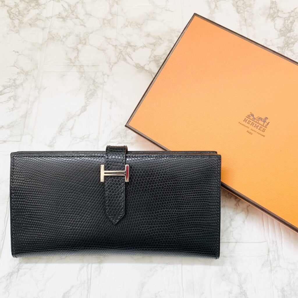 HERMES エルメス ベアンスフレ リザード 長財布の買取実績 | 買取専門 ...