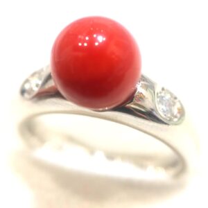 Pt900 サンゴ リング