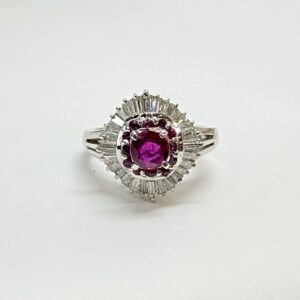 プラチナ　ルビー　リング