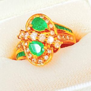 18金 エメラルドリング