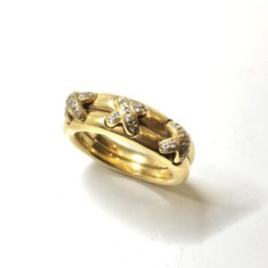 CHAUMET　K18メレダイヤ付きリング