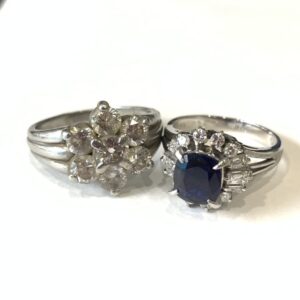 プラチナ リング ダイヤモンド  サファイヤ