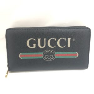 GUCCI グッチ ロゴプリント ラウンドファスナー 長財布 496317