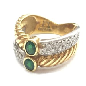 K18 Pt900 リング コンビ