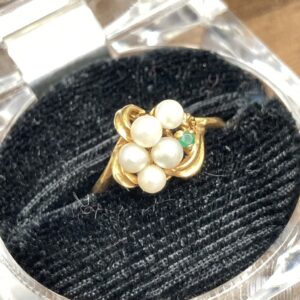 K18 パール エメラルド リング