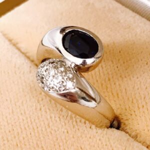 Pt850 サファイア・ダイヤモンドリング