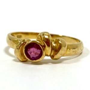 K18 パパラチアサファイヤ0.05ct付リング