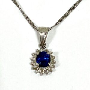 Pt850 サファイア0.3ct付ネックレス