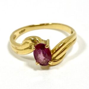 K18 ピンクサファイア0.3ct付リング