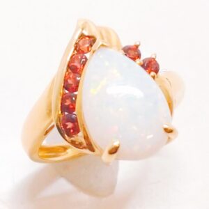 K18 オパール ガーネット付 リング