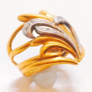 K18/Pt900 メレダイヤ付 リング