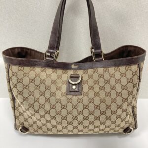 グッチ GG柄 キャンバス×レザートートバック