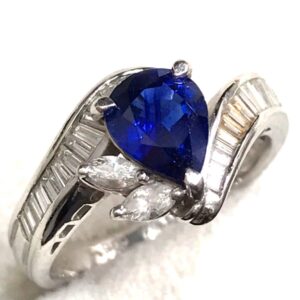 Pt900 サファイア1.25ct ダイヤモンド0.46ct リング