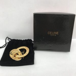 CELINE セリーヌ サークル ヴィンテージ ブローチ ゴールドカラー