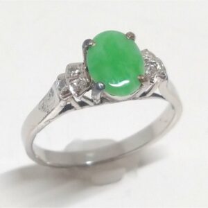 K18 メレダイヤ付 翡翠リング