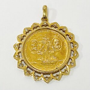 K24コイン&K18メレダイヤ付枠トップ