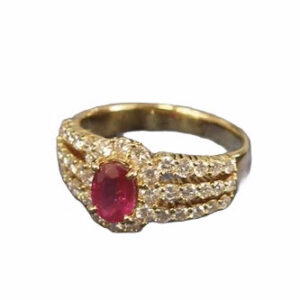 K18 ルビー0.71ct メレダイヤ0.70ct付きリング