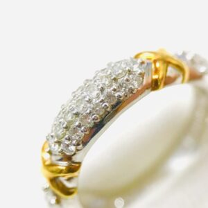 Pt850 K18 メレダイヤモンド コンビリング