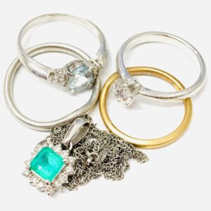 Pt850 K18 宝石付きジュエリーおまとめ