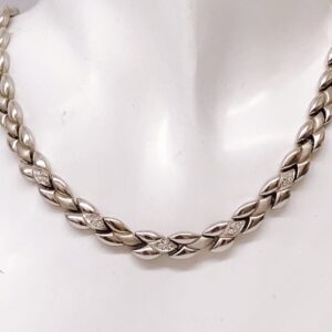 Pt850 メレダイヤモンド付デザインネックレス